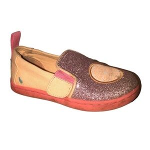 TOMS Iridescent Alpargata Shoe Toddler Size T8 Pink Slip On Sneakers